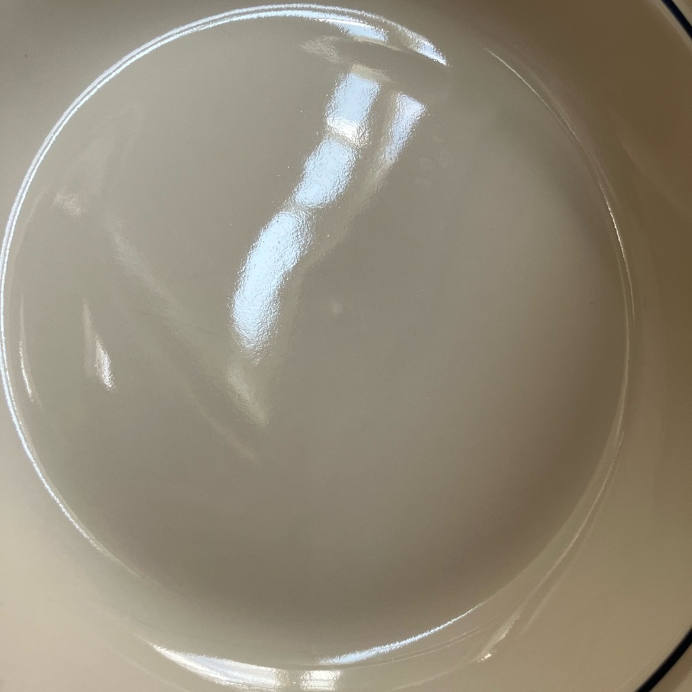 Vintage Longaberger Pottery Off-White Ceramic Pie Pan Plate 10 inches - Picture 15 of 16